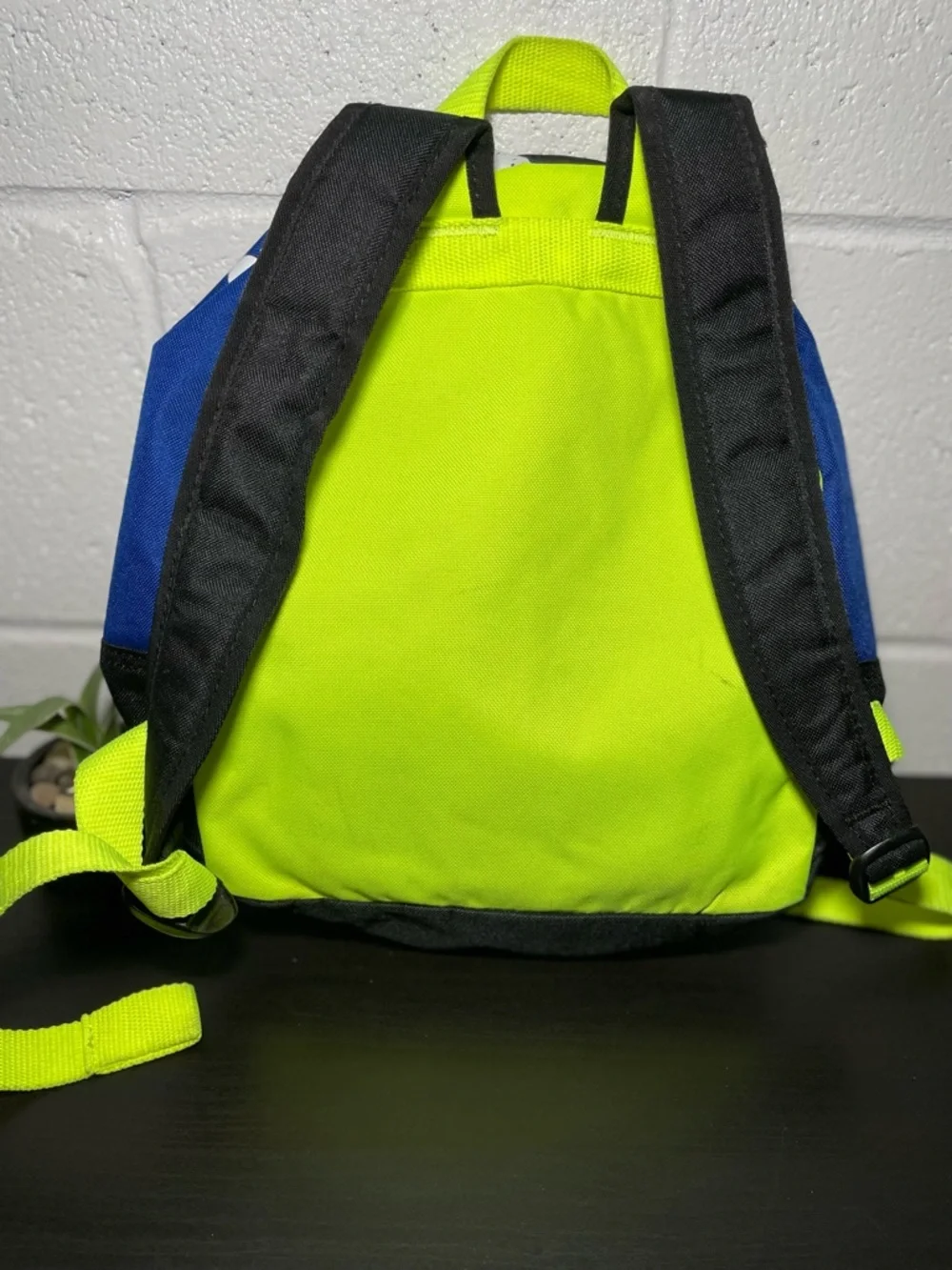 Nike‎ Black and Blue Mini Backpack with Neon Yellow Straps
